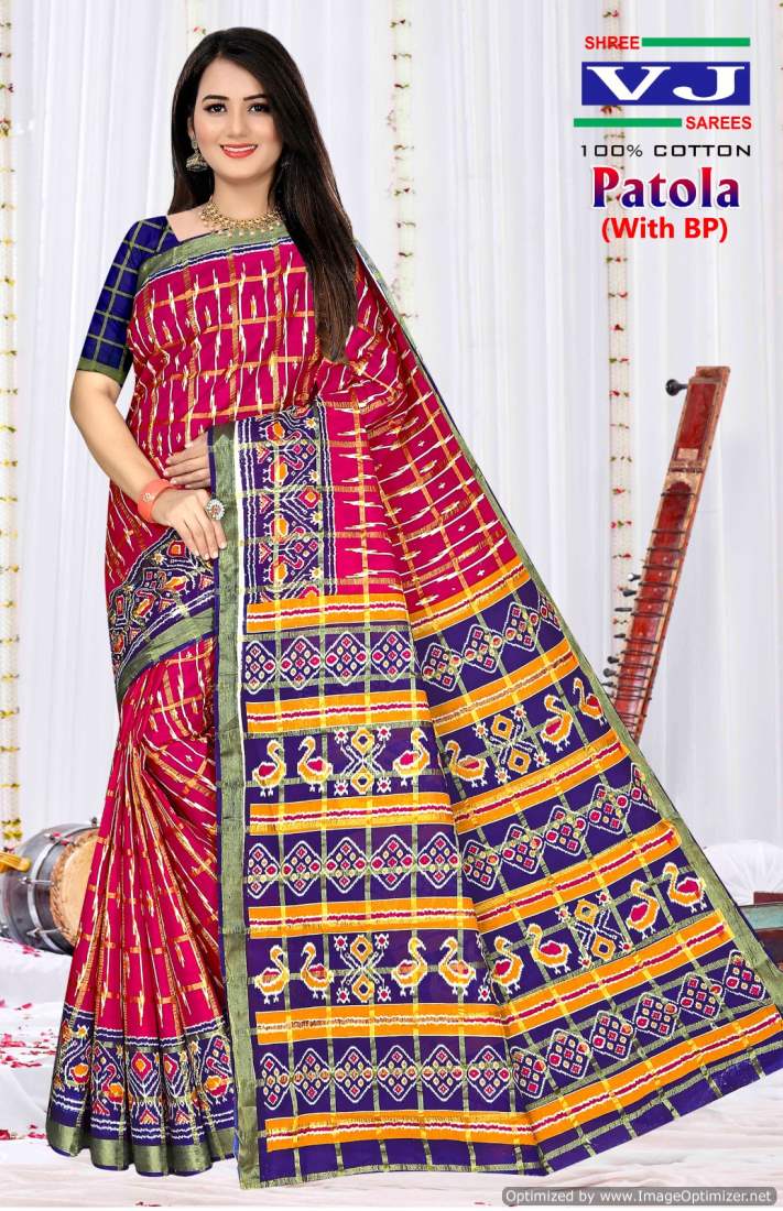 Shree Vj Patola Printed Cotton Daily Wear Sarees Wholesale Suppliers In Mumbai

